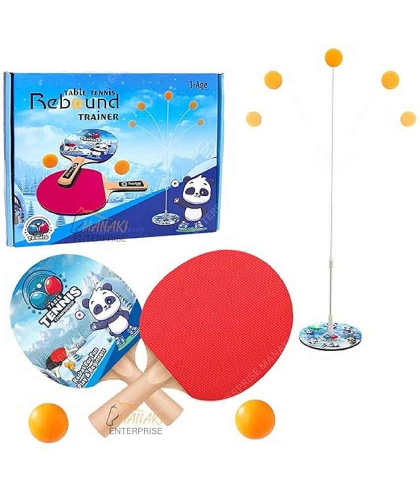     			DENFE Table Tennis Trainer Rebound Rackets and Balls Base Training Practice Set