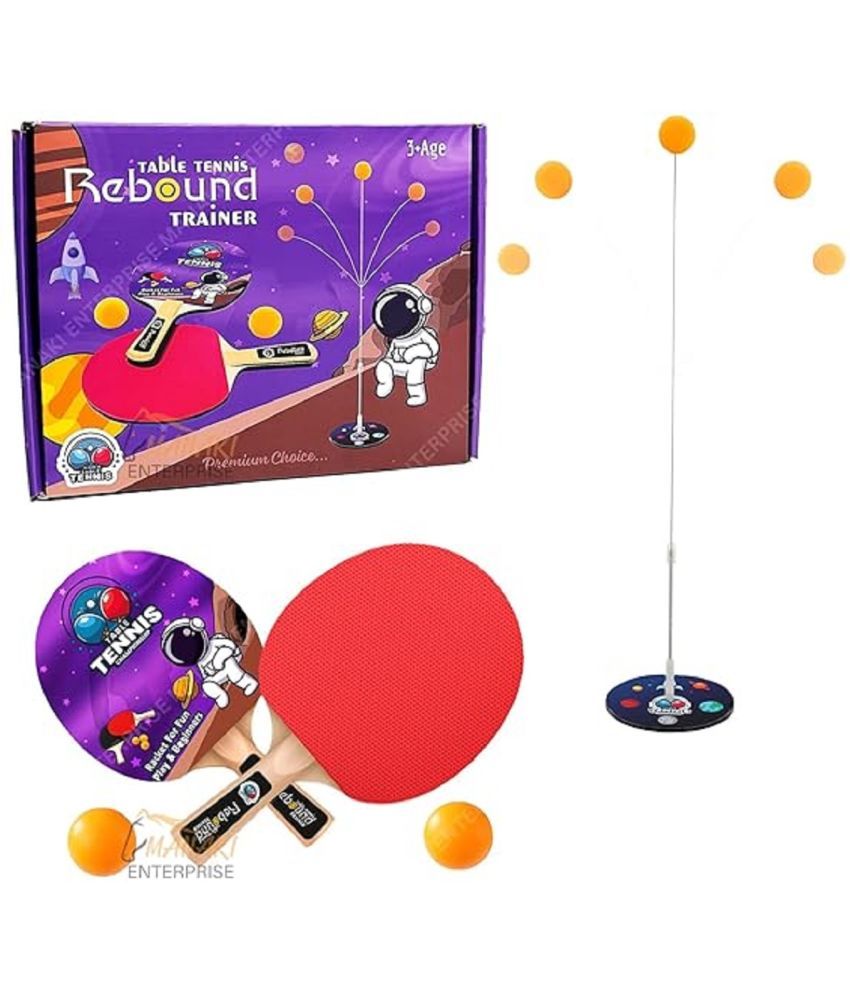     			DENFE Table Tennis Trainer Rebound Rackets and Balls Base Training Practice Set