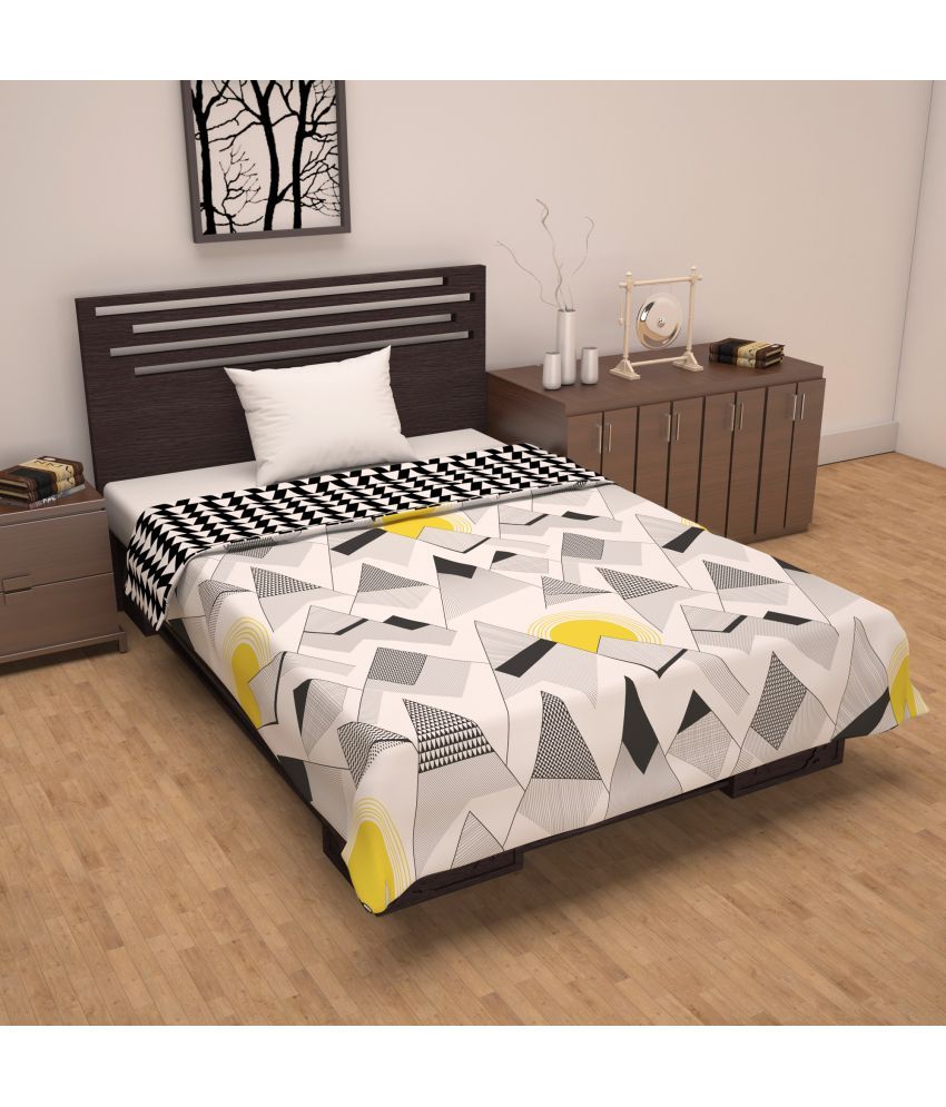     			DIVINE CASA Microfiber Abstract Single Bed Dohar - Gray ( )