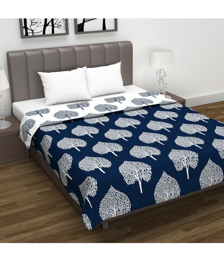     			DIVINE CASA Microfiber Floral Double Bed Dohar - Blue ( )