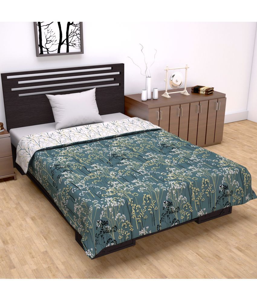     			DIVINE CASA Microfiber Floral Single Bed Dohar - Gray ( )