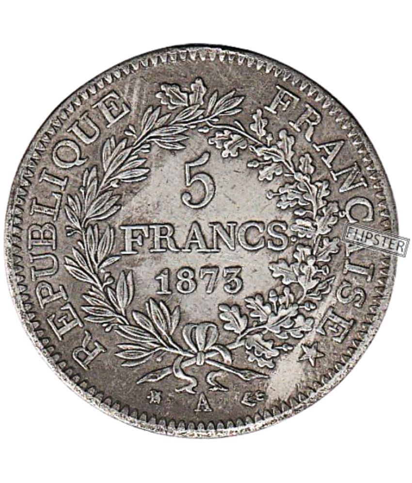     			**Extremely Rare** 5 Francs 1873, old Top Condition France Coin Collection