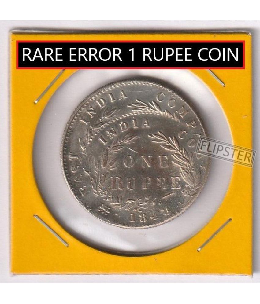     			**Extremely Rare** Error 1 Rupee 1840, Victoria Queen - old India Silver-Plated Coin Collection