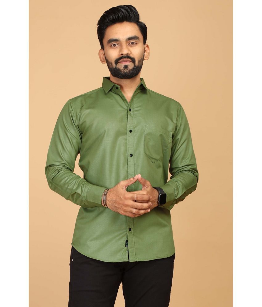     			FABRIPPLE Viscose Regular Fit Solids Full Sleeves Men's Casual Shirt - Green ( Pack of 1 )