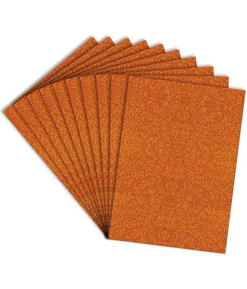     			Freedy A4 Size Glitter Foam Sheets, Orange Colour, Pack of 10 Sheets- for Art & Craft, Decoration, Gift Wrapping, Scrapbooking etc A4 180 gsm Craft paper (Set of 1, orange)