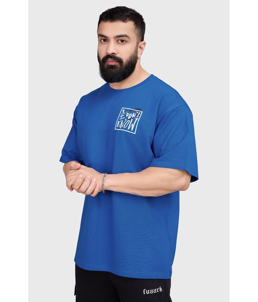     			Fuaark Blue Cotton Oversized Fit Men's Sports T-Shirt ( Pack of 1 )