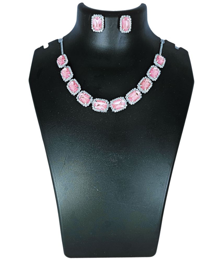     			JOLLYSTAR Pink Alloy Necklace Set ( Pack of 1 )