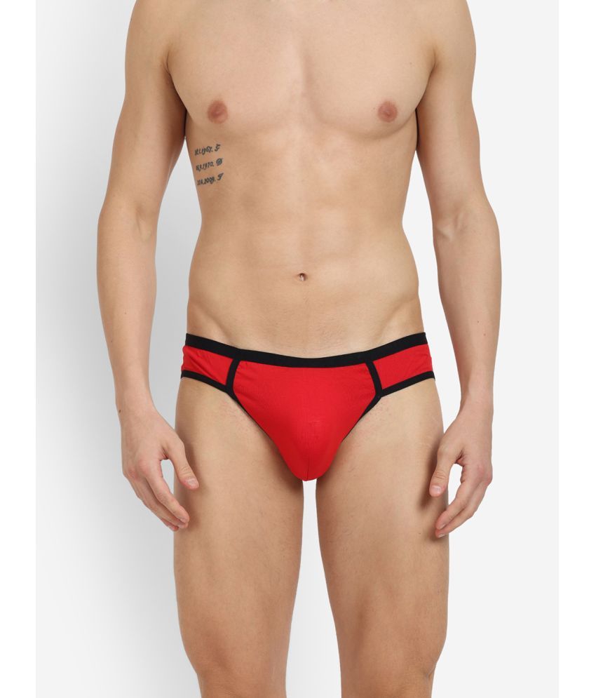     			La Intimo Pack of 1 Cotton Briefs For Men's ( Red )