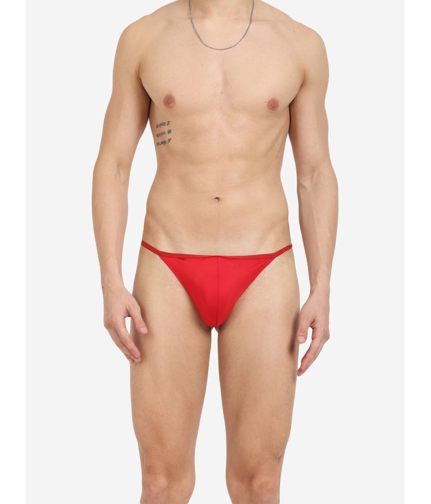     			La Intimo Pack of 1 Nylon Thongs For Men's ( Red )