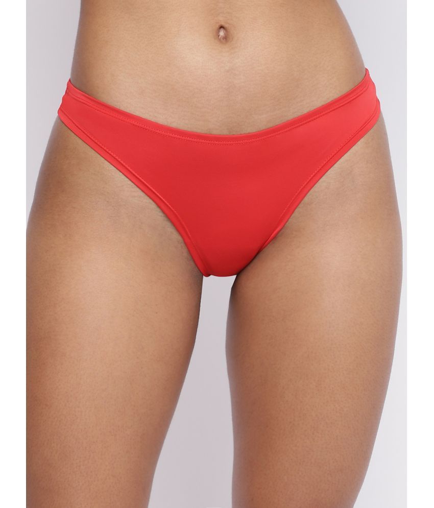     			La Intimo Pack of 1 Polyester Thongs For Women ( Red )