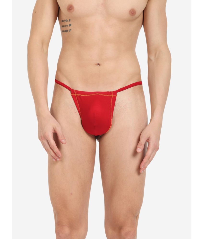     			La Intimo Pack of 1 Cotton Thongs For Men's ( Red )