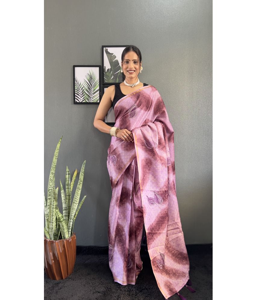     			Lady Shopi Pack of 1 Chiffon Printed Saree With Blouse Piece ( Wine )