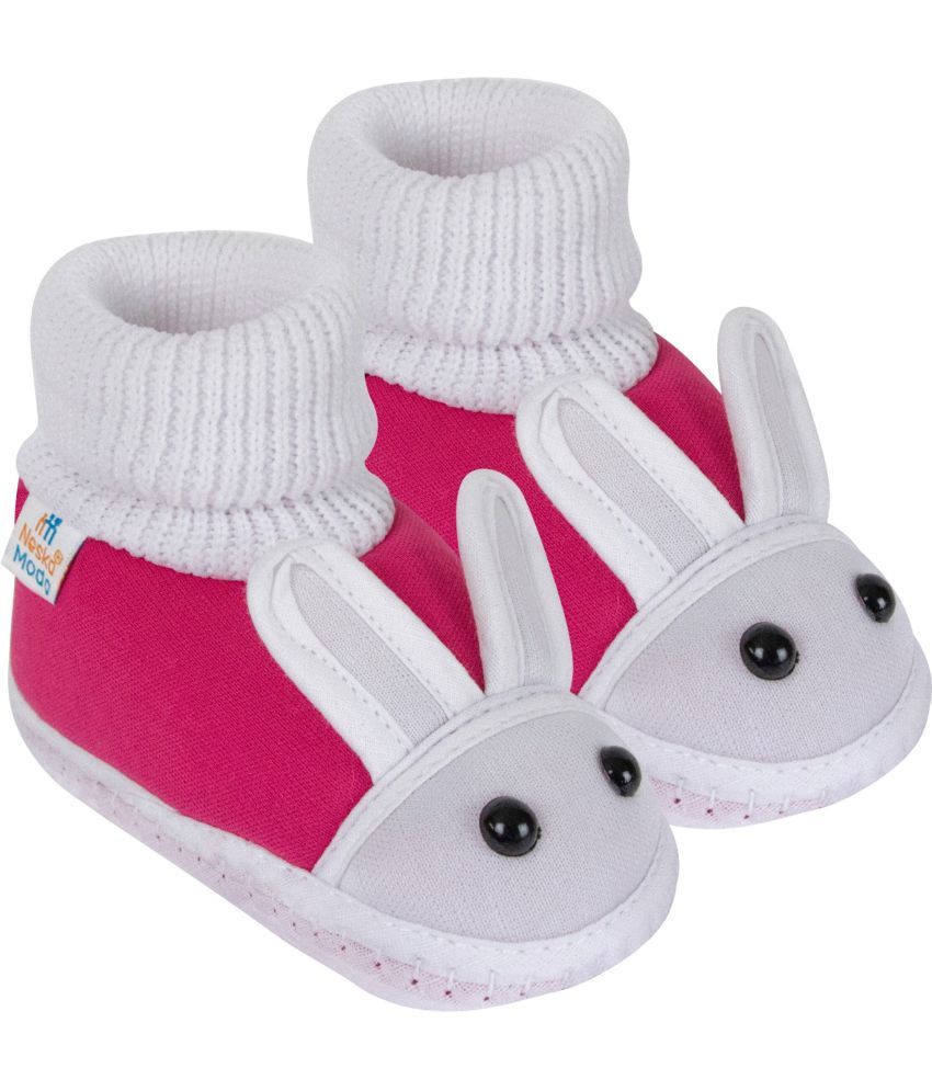     			Neska Moda - Fluorescent Pink  Booties For Baby Boy & Baby Girl 6-12 Months ( Pack of 1 )