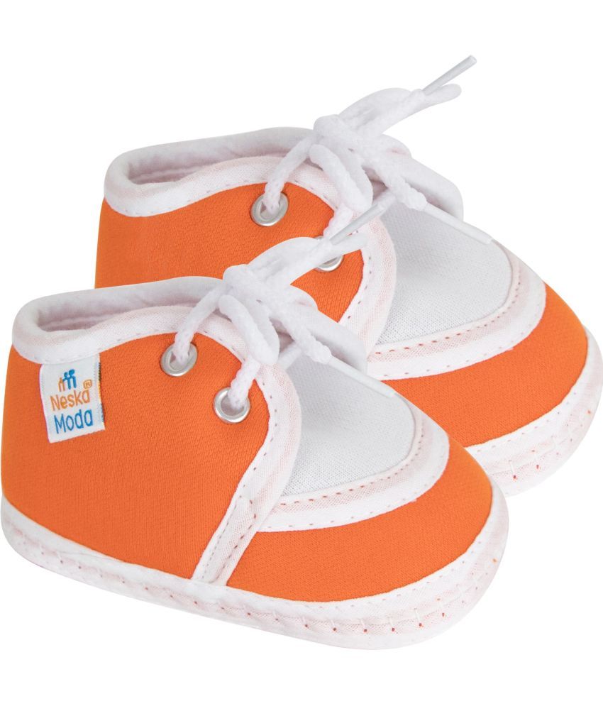     			Neska Moda - Orange Booties For Baby Boy & Baby Girl 6-12 Months ( Pack of 1 )