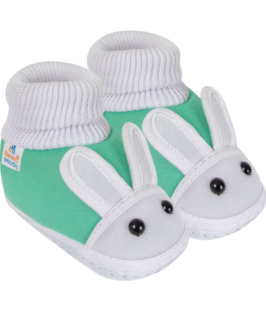     			Neska Moda - Sea Green  Booties For Baby Boy & Baby Girl 6-12 Months ( Pack of 1 )