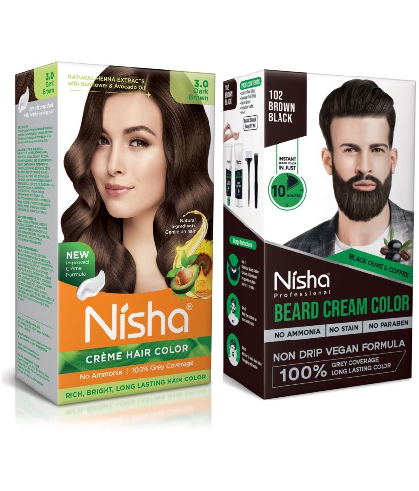     			Nisha Hair Colour Ammonia Free Permanent Hair Color 240 g Dark Brown