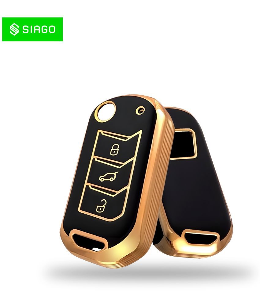     			SIAGO TPU Key Cover Compatible with Mahindra Scorpio 2019+| Bolero 2020+ XUV 300 | Marazzo | XUV 700 | XUV 400 ev | Bolero | Thar 2020+ 3 Button Flip Key (Black Pack of 1)