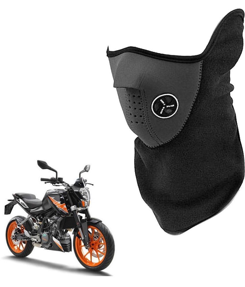     			AKSMIT Black Solid Cotton Bike Face Cover Free