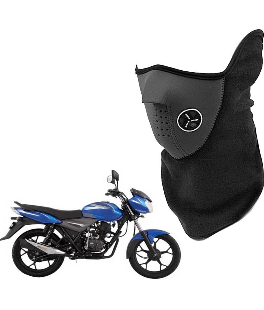     			AKSMIT Black Solid Cotton Bike Face Cover Free