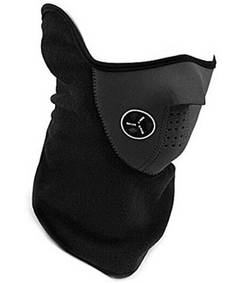     			AKSMIT Black Solid Fleece Bike Face Cover Free