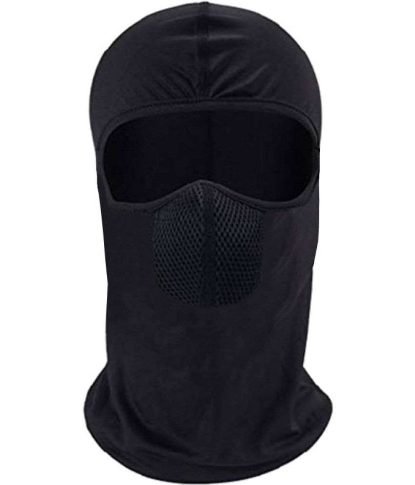     			AKSMIT Black Solid Fleece Bike Face Cover Free