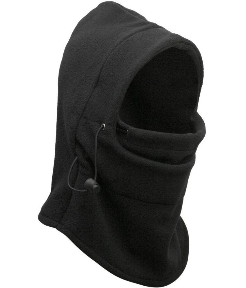     			AKSMIT Black Solid Fleece Bike Face Cover Free