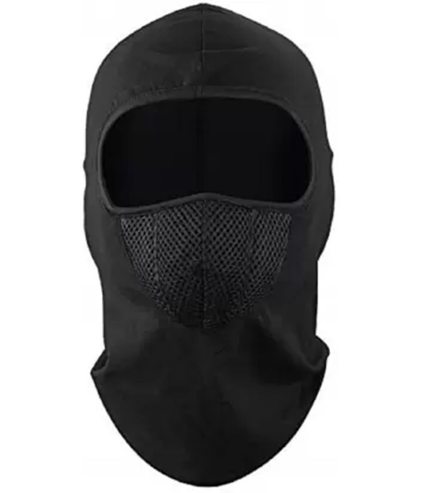     			AKSMIT Black Solid Fleece Bike Face Cover Free