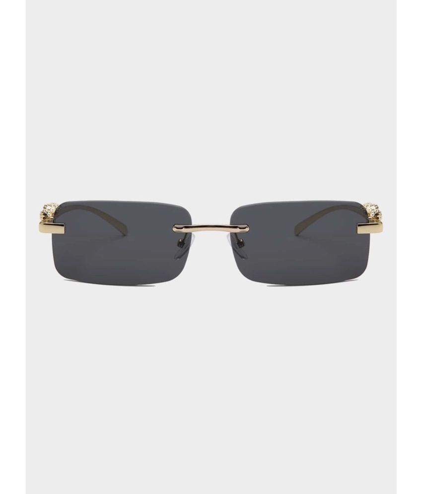     			Ashru Gold Rectangular Sunglasses ( Pack of 1 )