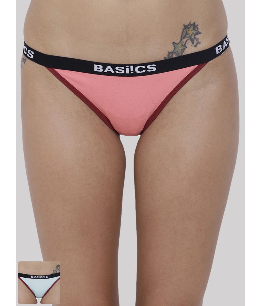     			BASIICS By La Intimo Pack of 2 Cotton Briefs For Women ( Multi Color )