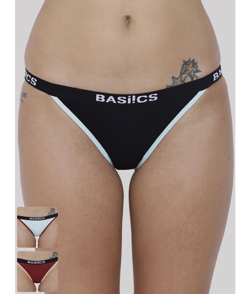     			BASIICS By La Intimo Pack of 3 Cotton Briefs For Women ( Multi Color )