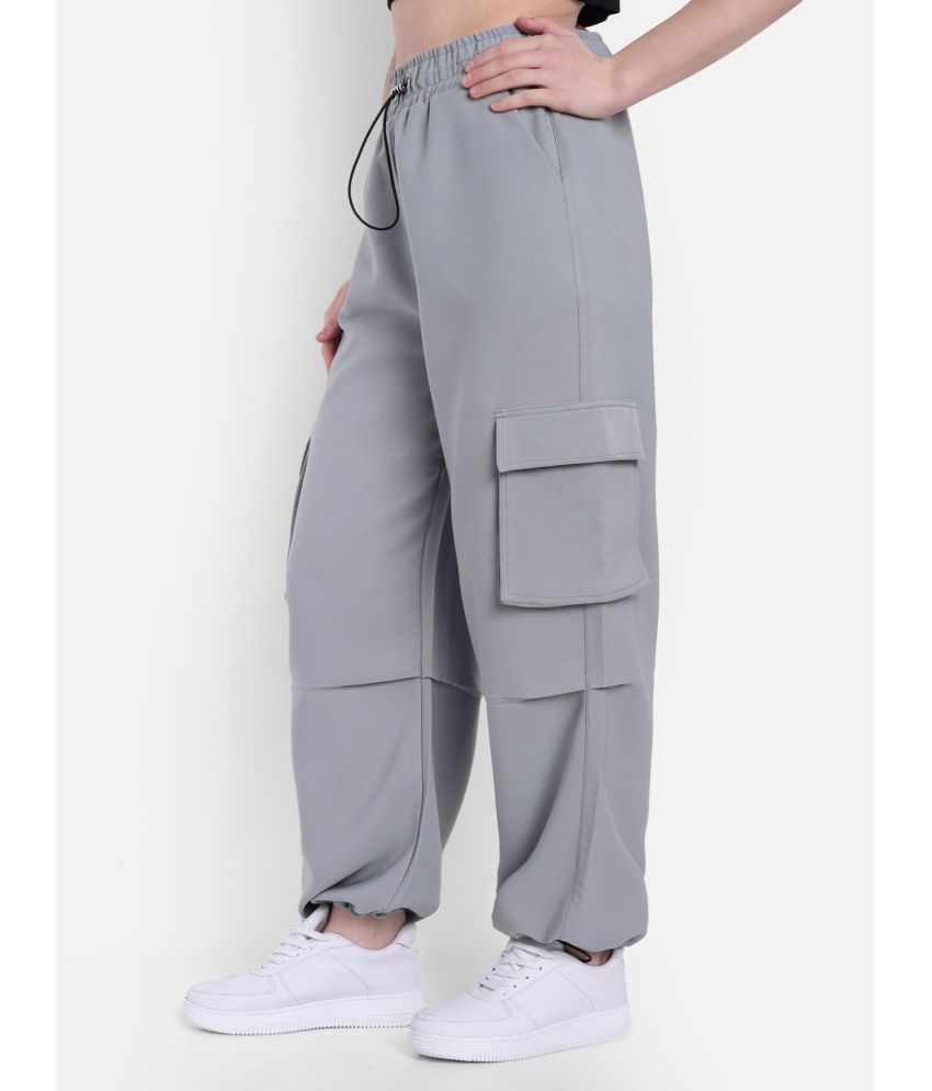     			Broadstar Pack of 1 Polyester Baggy Women's Cargo Pants ( Light Grey )