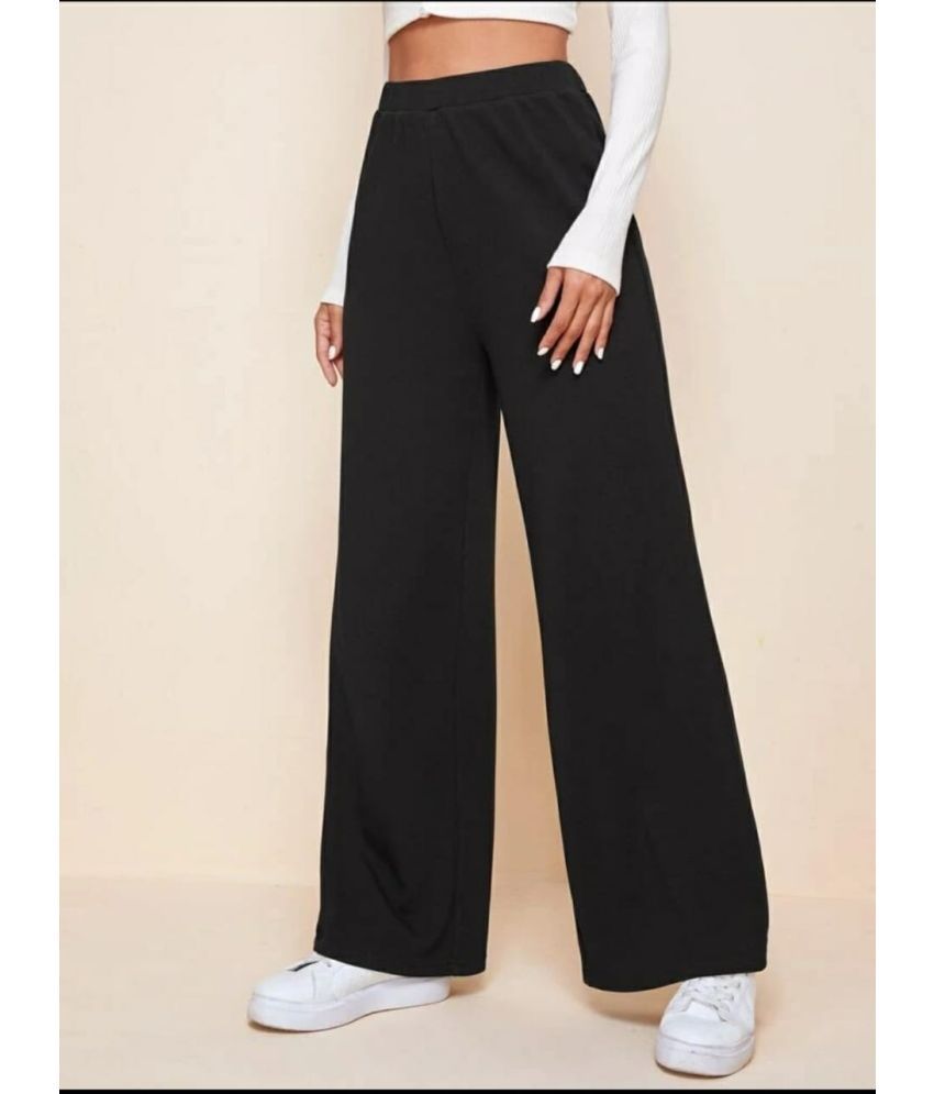     			Broadstar Pack of 1 Polyester Wide Leg Women's Casual Pants ( Black )