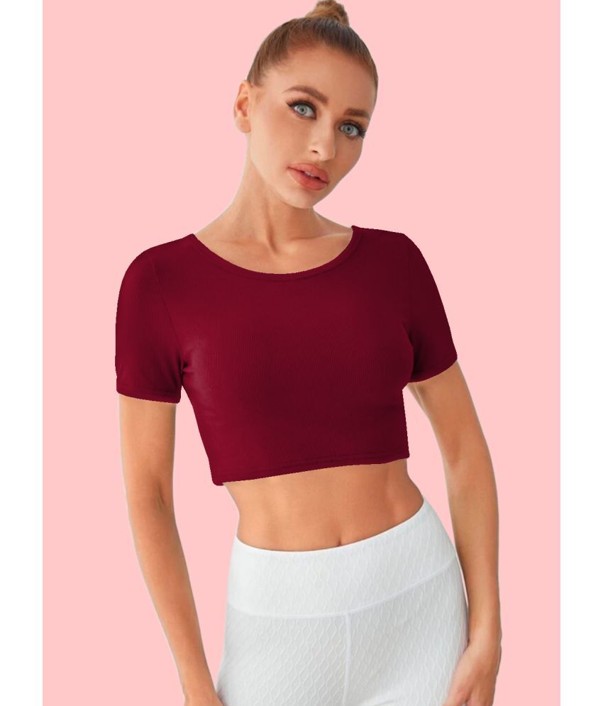     			Dream Beauty Fashion Maroon Polyester Women's Crop Top ( Pack of 1 )