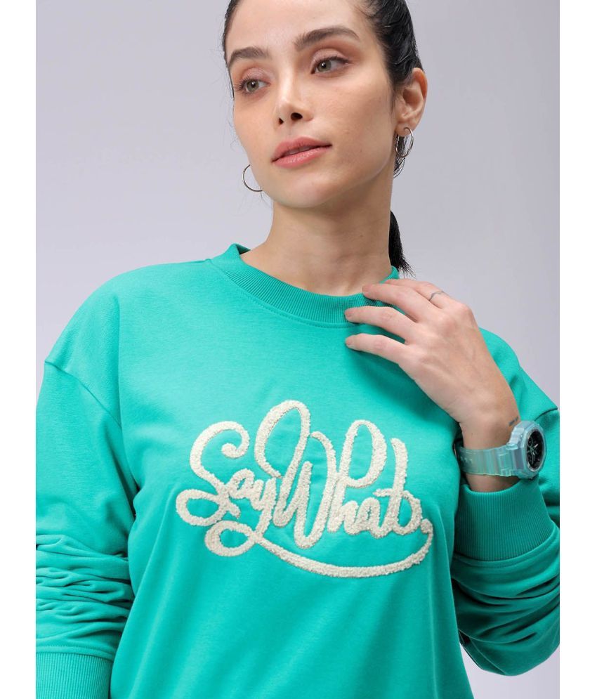     			Freehand Poly Cotton Women's Non Hooded Sweatshirt ( Green )