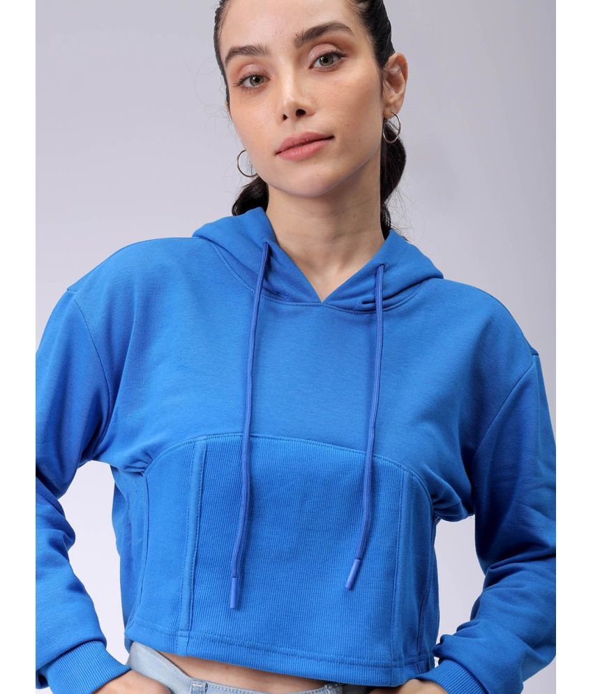     			Freehand Poly Cotton Women's Hooded Sweatshirt ( Blue )