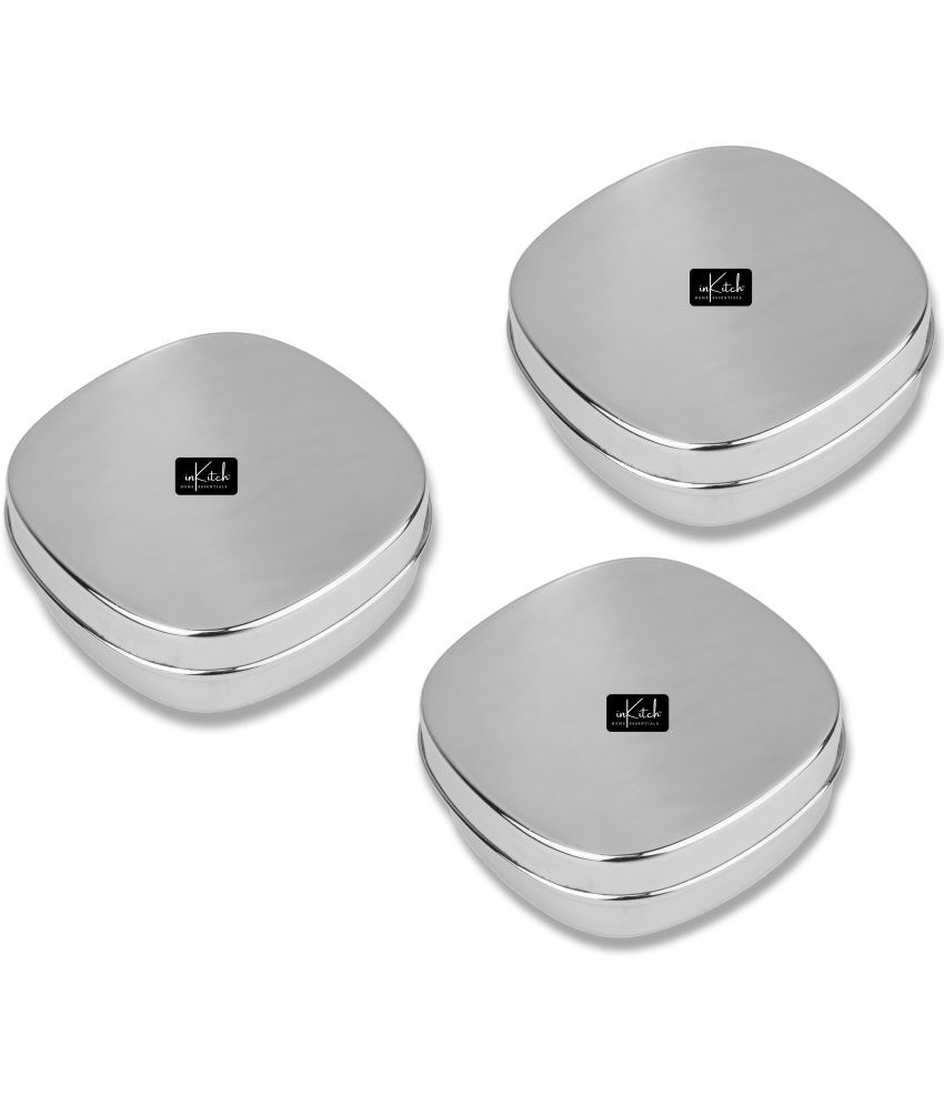     			inKitch Square Container Steel Silver Multi-Purpose Container ( Set of 1 )