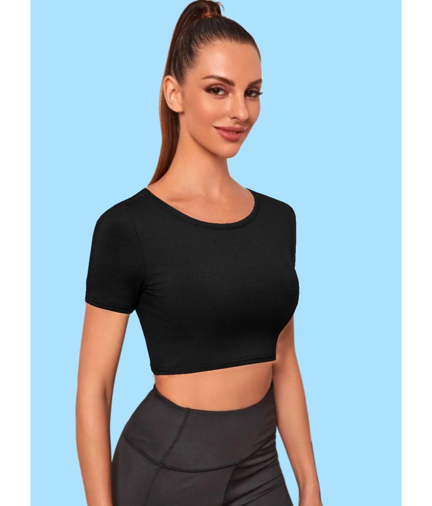     			Dream Beauty Fashion Black Polyester Women's Crop Top ( Pack of 1 )