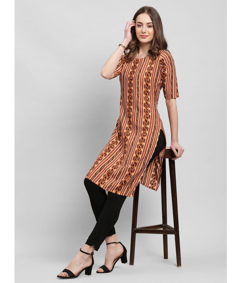     			Ethnicbasket Pack of 1 Crepe Printed Straight Women's Kurti - ( Multicolor )