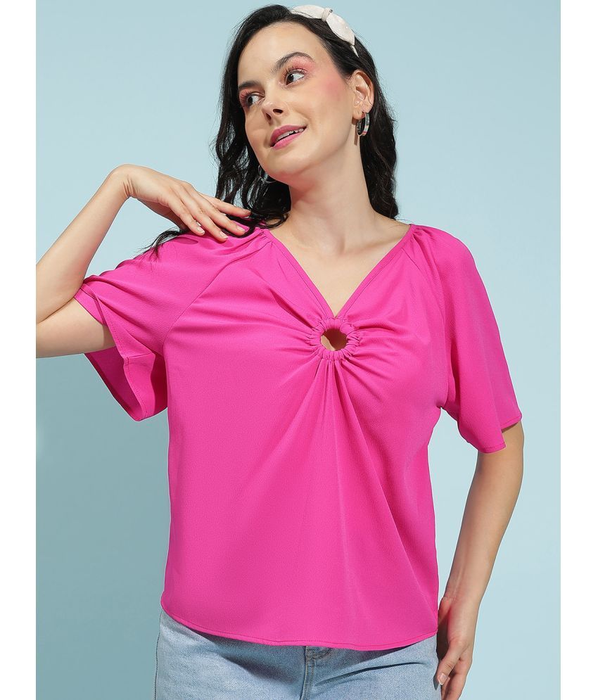     			Oxolloxo Pink Polyester Women's Regular Top ( Pack of 1 )