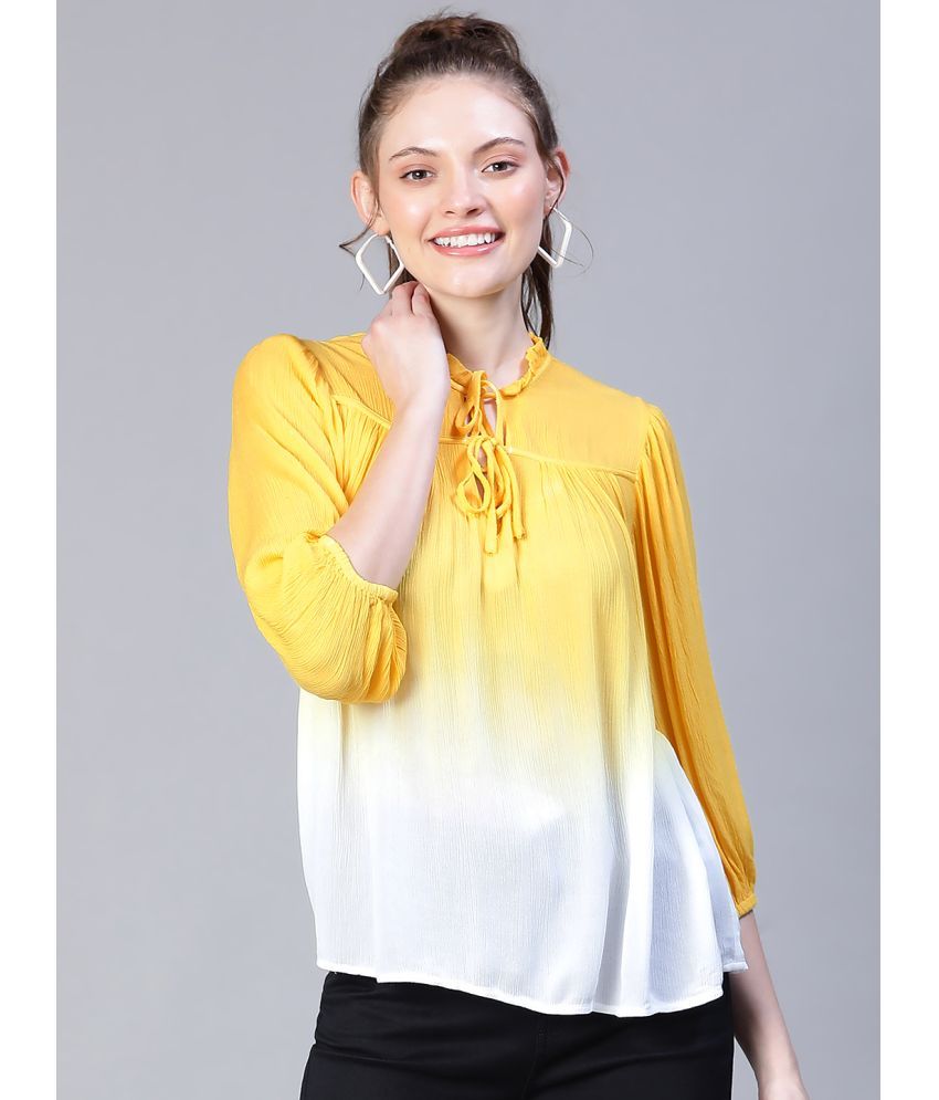     			Oxolloxo Yellow Viscose Rayon Women's Regular Top ( Pack of 1 )