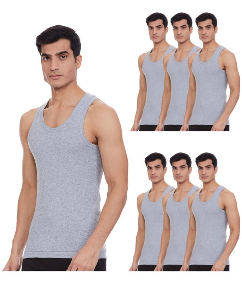     			Renox Pack of 7 Cotton Basic Vest For Men ( Grey )