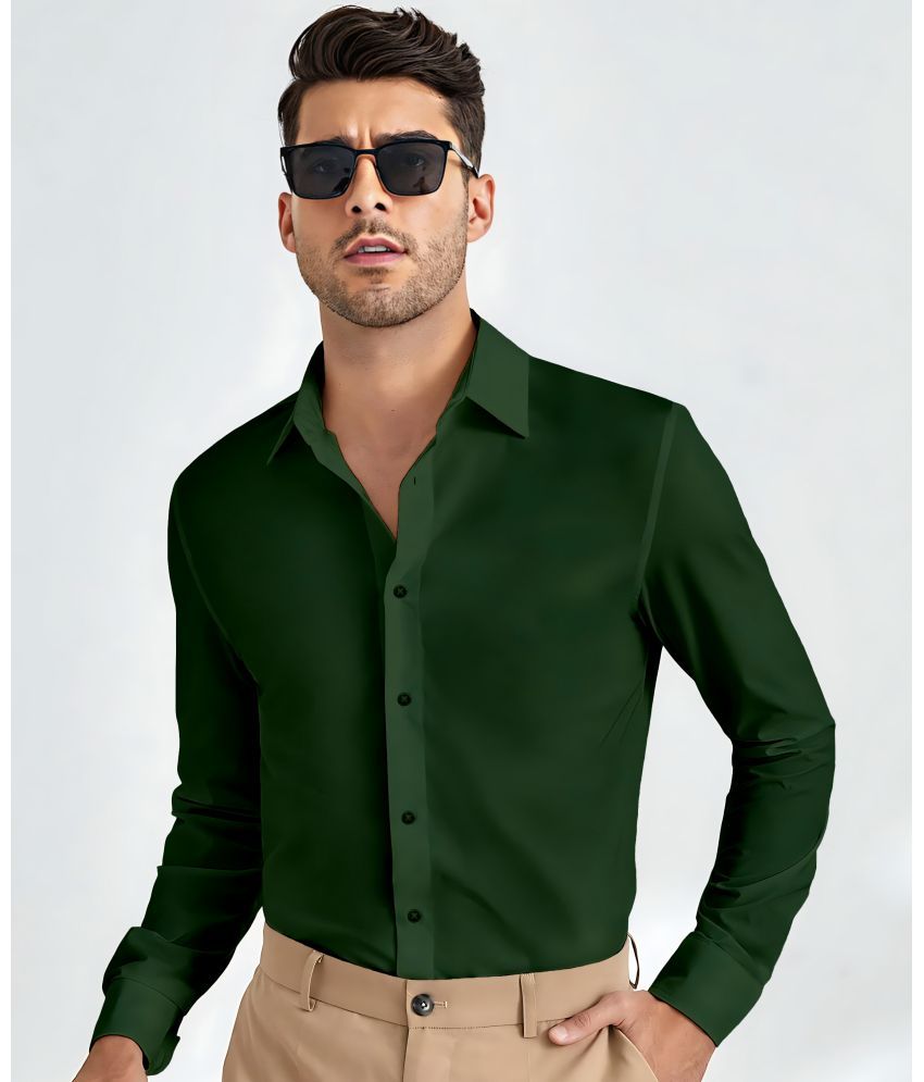     			WEBRIC Cotton Blend Regular Fit Full Sleeves Men's Formal Shirt - Green ( Pack of 1 )