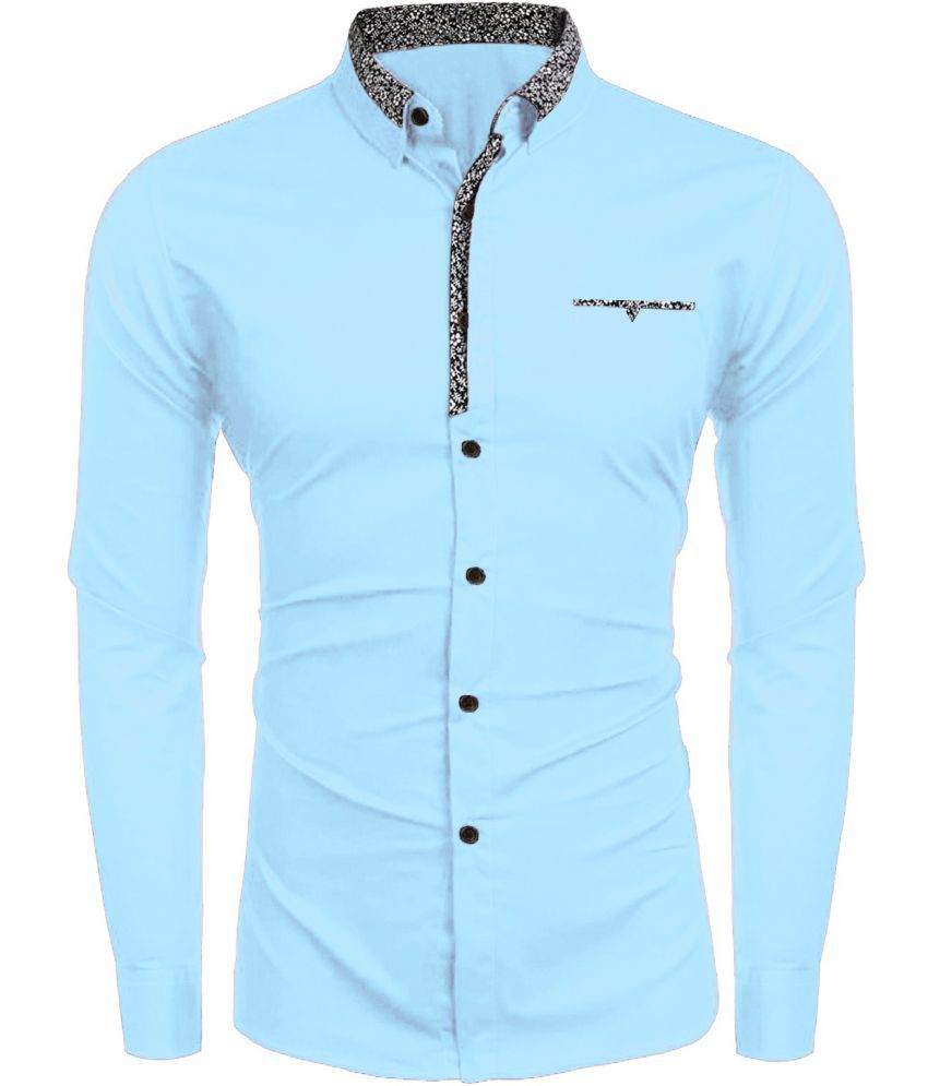     			WEBRIC Cotton Blend Regular Fit Full Sleeves Men's Formal Shirt - Turquoise ( Pack of 1 )