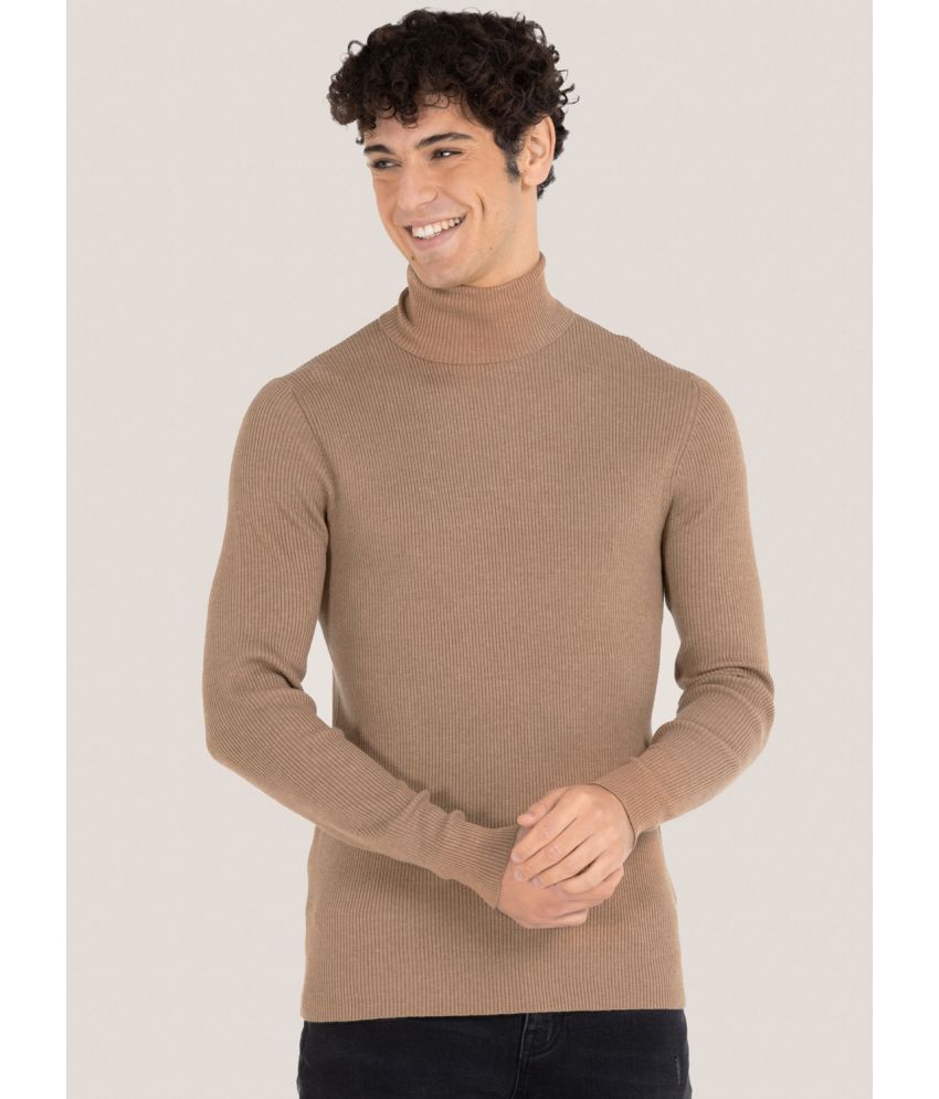     			clafoutis Lycra High Neck Men's Full Sleeves Pullover Sweater - Beige ( Pack of 1 )