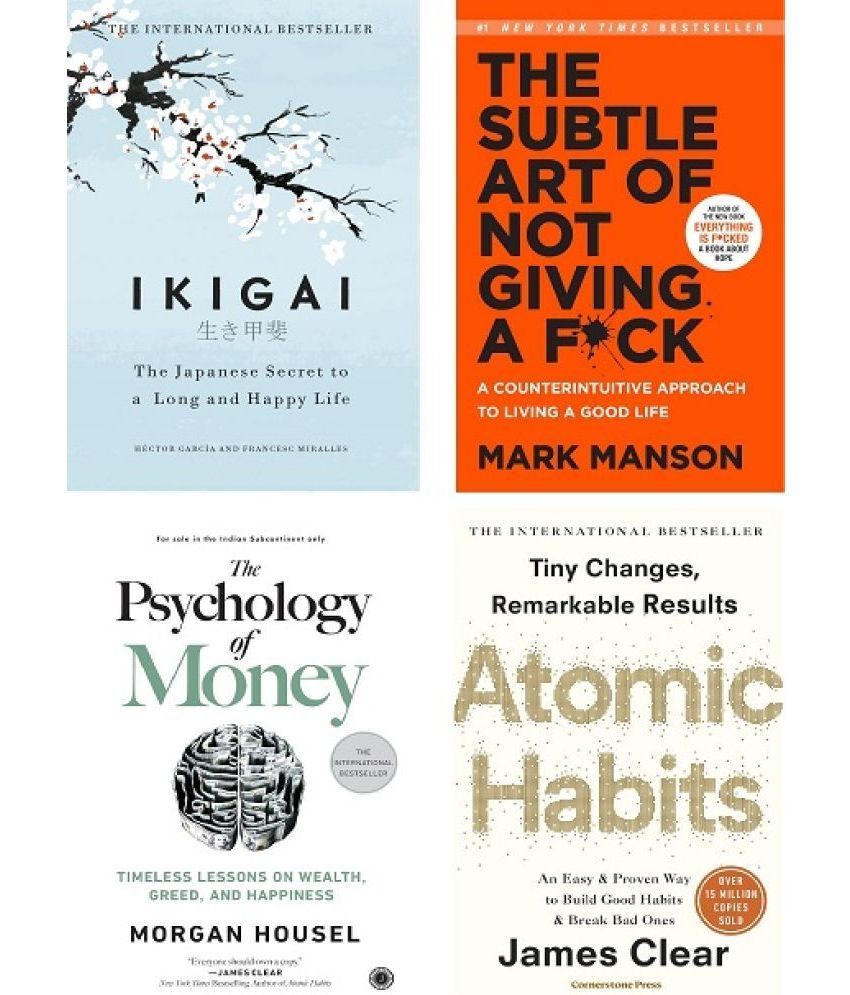     			4 Books Best Seller The Psychology Of Money+Ikigai+The Subtle Art Of Not Giving+Atomic Habits