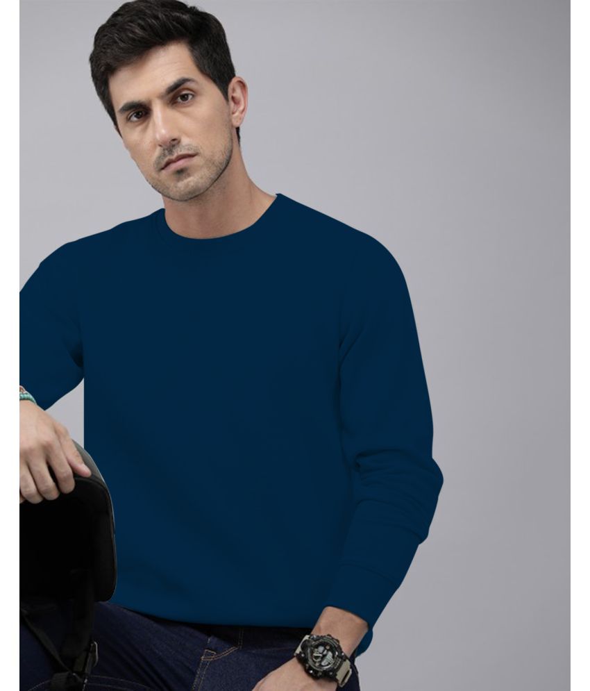     			AOOSH Fleece Round Neck Men's Sweatshirt - Teal Blue ( Pack of 1 )