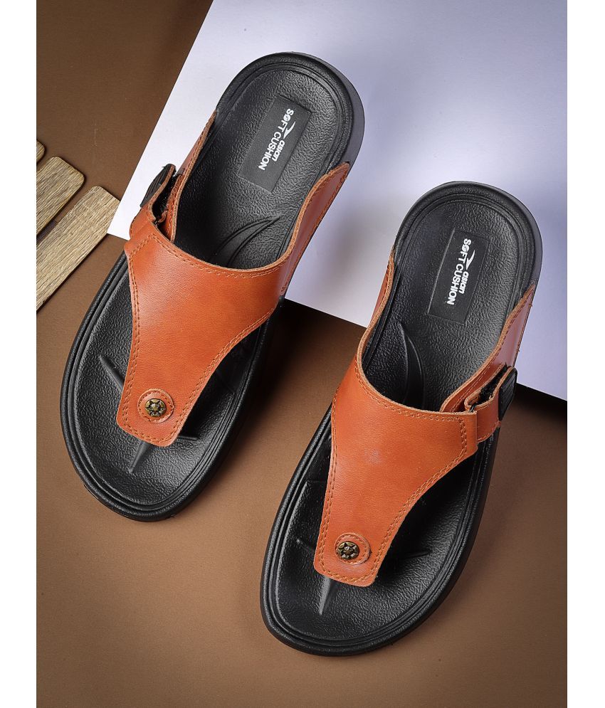     			ASIAN Tan Men's Slide Flip Flop