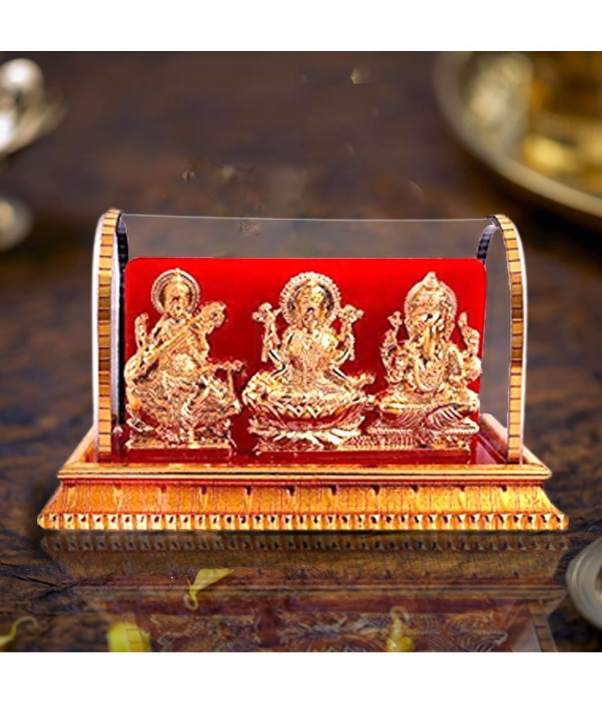     			Awesome Craft Glass Lakshmi Ganesha Saraswati Idol ( 10 cm )