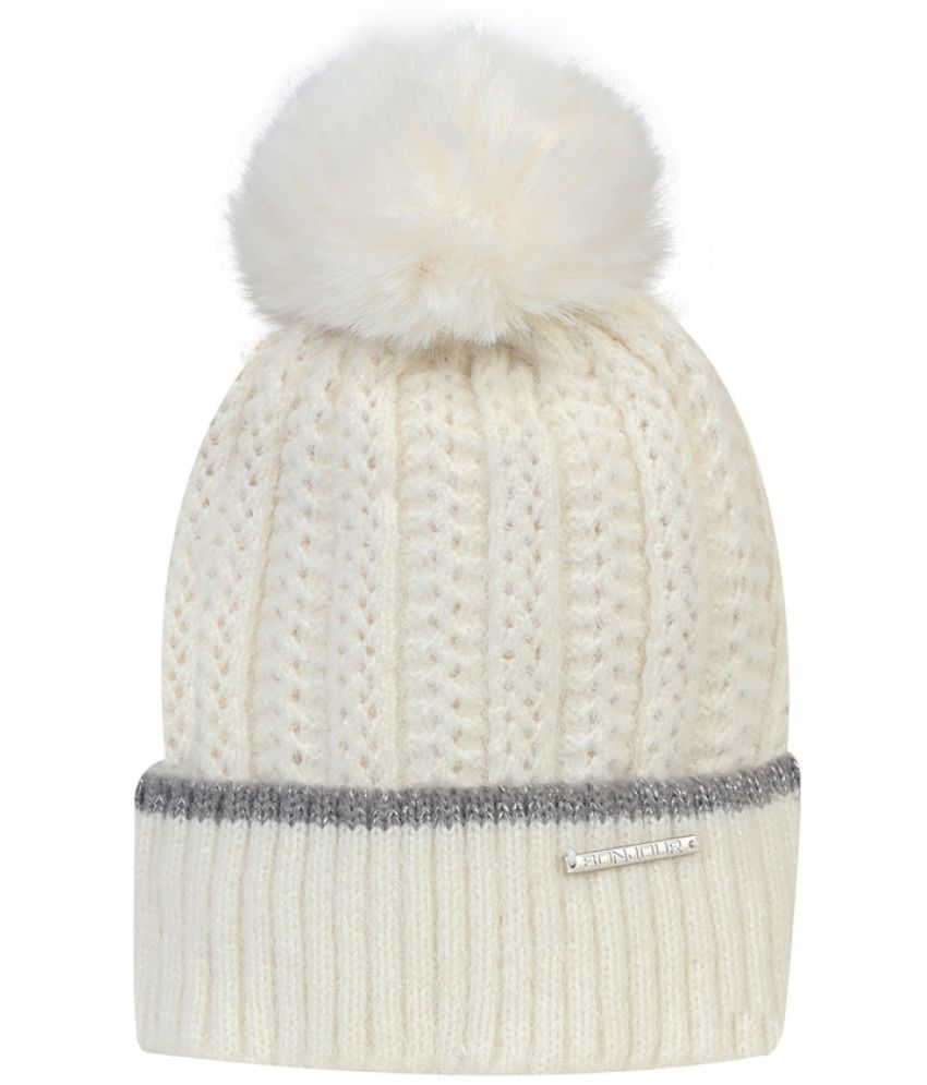     			Bonjour Retail Off White Woollen Women's Cap ( Pack of 1 )