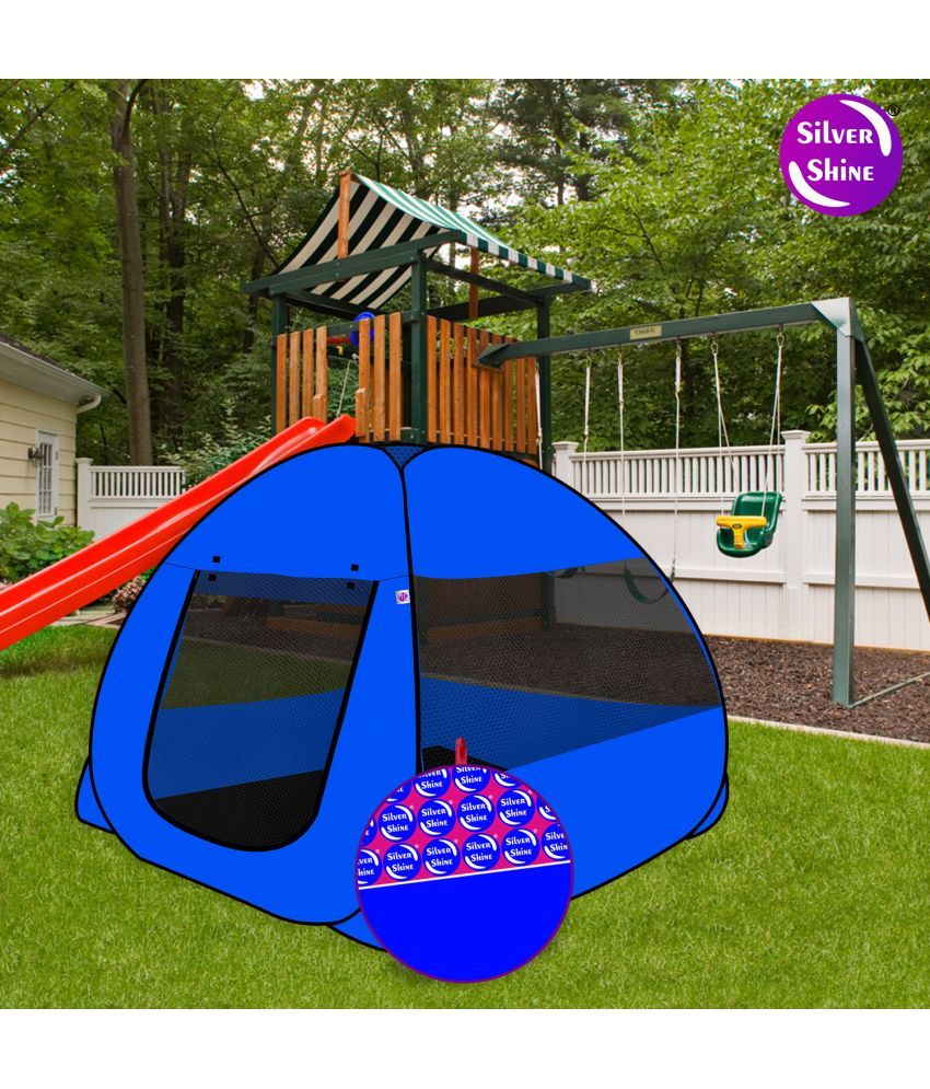     			Foldable Blue Patterns Popup Kids Play Tent House